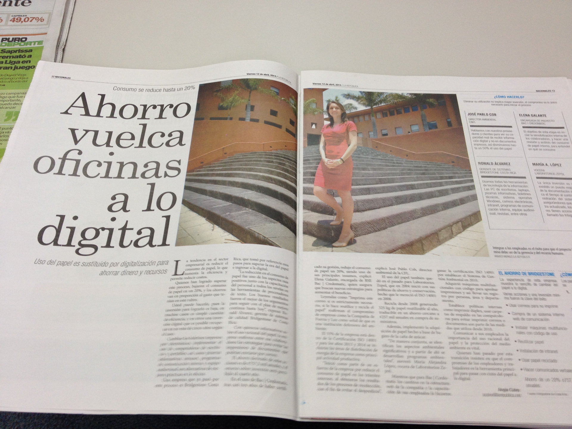 La República · 12 de abril de 2013 — «Ahorro vuelca oficinas a lo digital»